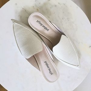 *SOLD* Jeffrey Campbell Viona Mule In Ivory Lizard